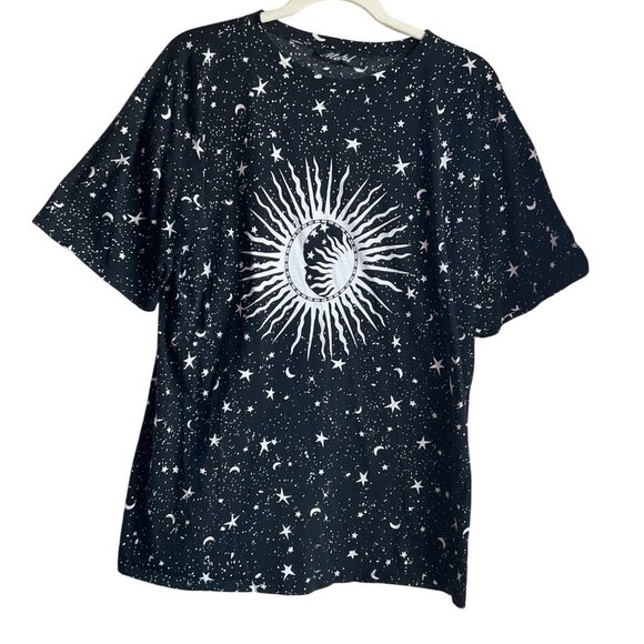 Motel Small T-Shirt All Over Print Black Moon Stars Oversized Goth Grunge Fairy - Picture 7 of 11